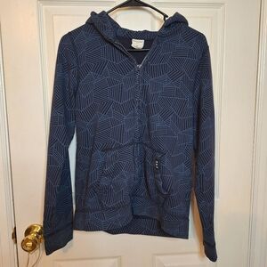 Abercrombie Kids Blue Geometric Print Full Zip Hoodie Sweatshirt Preppy Size XL